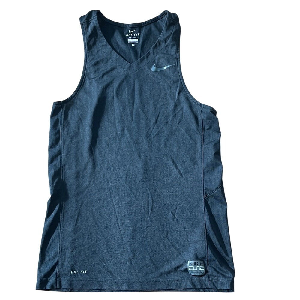 Nike‎ Dri Fit Women's Elite Black V Neck Athletic Tank Top Small